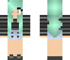 girl with jacket and minty hair