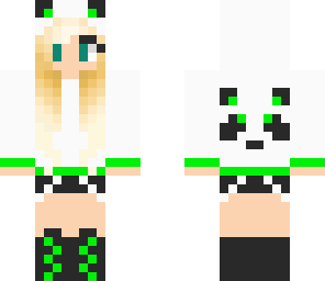 blonde green panda girl