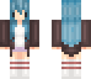 my skin with blue hair -w-