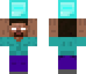 herobrine holding diamond block