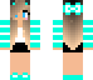 cute teal cat girl