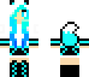 cute aqua-marine fox girl