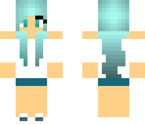 blue haired summer girl