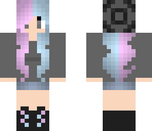 blue and pink hair