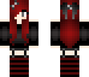 red and black emo girl