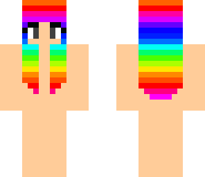 rainbow hair base | Minecraft Skin
