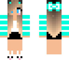 cute stripe girl teal fixed