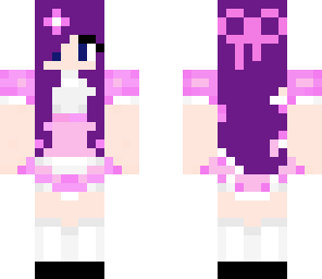purple haired maid
