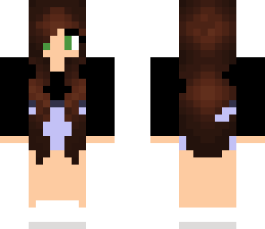 brown hair with black and white dress