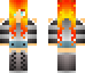 fire hair pigtails girl