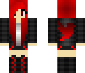 red plaided girl
