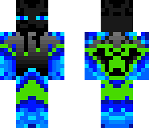 lime green and blue enderman