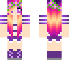 girl with pink and purple
