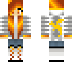 orange or fire dragon girl