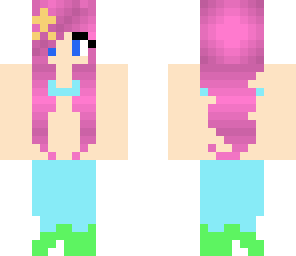 cute blue mermaid girl
