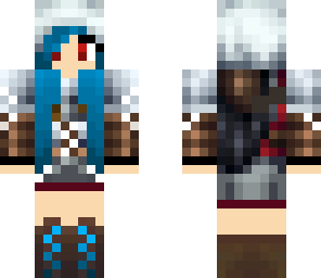 blue hair assassin girl