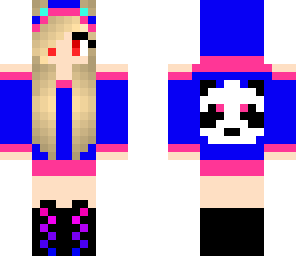 cute blue panda girl