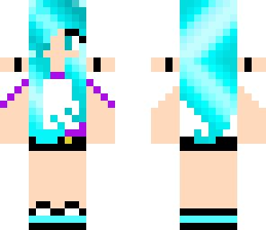 blue neon girl