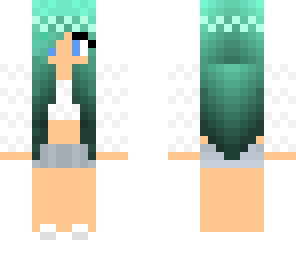 cute girl with green hair