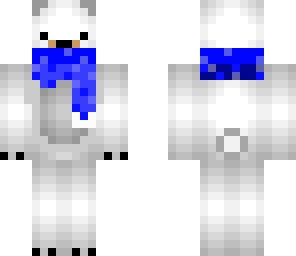 polar bear with blue scarf