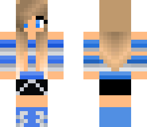 blue striped girl