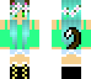 blue and green kawaii girl