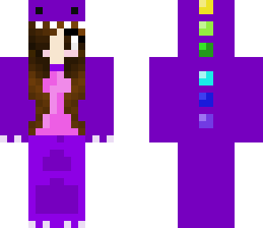 Cute Rainbow Dragon Girl | Minecraft Skin