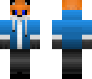fox in a blue hoodie