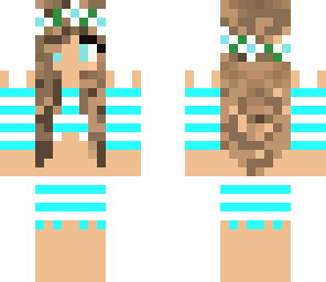 blue and white bikini