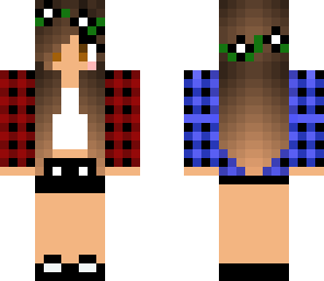 blue and red flannel girl