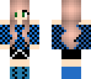 blue checkered girl