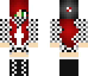 red ninja girl with plaid shirt