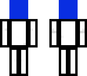 full blue headed white cube person