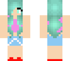 random girl with green hair