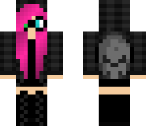 goth girl with pink hair