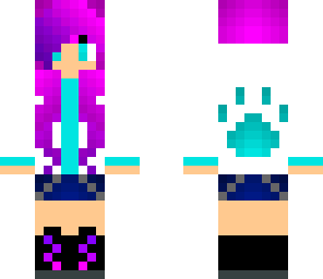 animal pink and purple haired girl