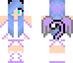 blue-haired angel neko