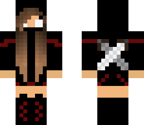 red herobrine ninja girl