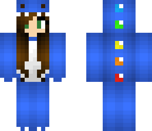 blue dino girl with rainbow scales 2