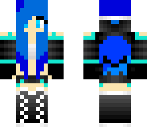edited blue skull girl