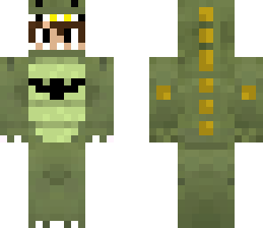 boy in dino green