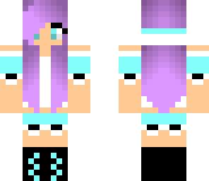 purple and blue cute girl