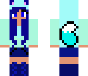 light an dark blue wolf girl