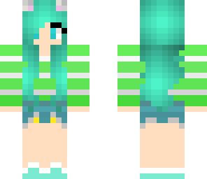 cute mint neko girl