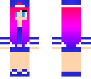 pink to blue hair tomboy edit