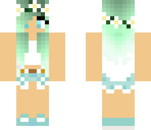 mint green hair girl
