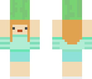 mini little girl with melon