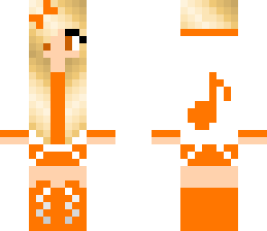 orange music girl