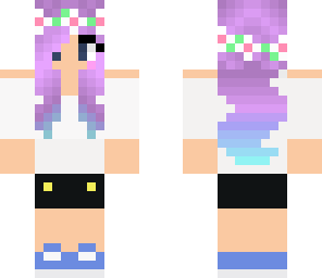 purple hair flower girl