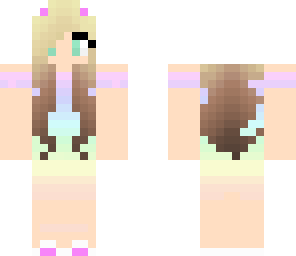 rainbow pastel cat girl